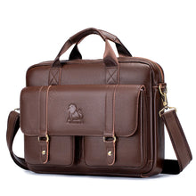 Load image into Gallery viewer, genuine cowhide briefcase large compartment men