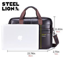Load image into Gallery viewer, genuine leather business bag men
