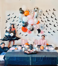 Load image into Gallery viewer, Pink & Black Halloween Balloon Garland Kit - Ghost & Bat Prints