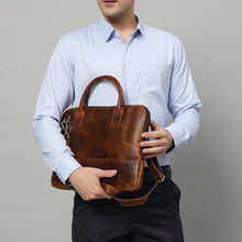 Load image into Gallery viewer, handcrafted leather briefcase YKK zipper buy