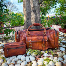 Load image into Gallery viewer, handcrafted leather travel bag