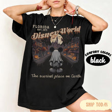 Load image into Gallery viewer, Retro Distressed Ghost Mickey Main Street Halloween Comfort — Bella+Canvas Tee