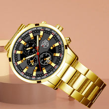Load image into Gallery viewer, intermediate golden blue quartz wristwatch for men