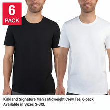 Load image into Gallery viewer, kirkland signature men's crew neck t-shirts 6 pack