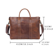Load image into Gallery viewer, large leather briefcase 16 inch men shop