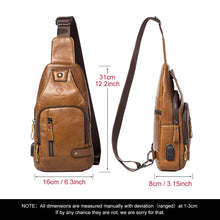 Load image into Gallery viewer, leather chest bag men travel business