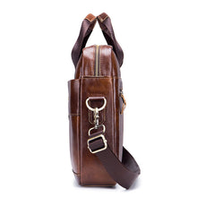 Load image into Gallery viewer, leather laptop messenger bag men office work