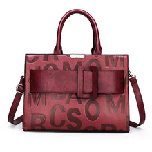 Load image into Gallery viewer, letter embossed women handbag zipper black brown order