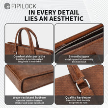 Load image into Gallery viewer, luxury genuine leather briefcase with fingerprint