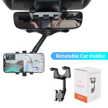 Load image into Gallery viewer, StitchGreen Mobile Phone Car Holder Universal Clips Silicone 360 Rotatable Retractable Rearview Mirror Phone Holder For Car