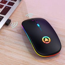 Load image into Gallery viewer, StitchGreen Ultra-Thin Rechargeable Battery Mute Mouse 2.4Ghz Optical LED Colorful Light Computer Game Wireless Mouse