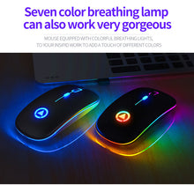 Load image into Gallery viewer, StitchGreen Ultra-Thin Rechargeable Battery Mute Mouse 2.4Ghz Optical LED Colorful Light Computer Game Wireless Mouse
