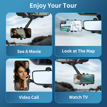 Load image into Gallery viewer, StitchGreen Mobile Phone Car Holder Universal Clips Silicone 360 Rotatable Retractable Rearview Mirror Phone Holder For Car