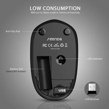 Load image into Gallery viewer, StitchGreen Noiseless 2.4GHz Wireless Mouse for Laptop Portable Mini Mute Mouse Silent Computer Mouse for Desktop Notebook PC