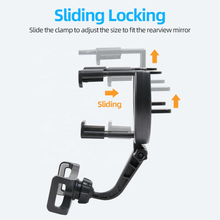 Load image into Gallery viewer, StitchGreen Newest Car Holder 360 Degree Rotatable Retractable Car Phone Holder Multifunctional Rearview Mirror Phone Rotation