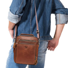 Load image into Gallery viewer, matte leather crossbody bag men commute