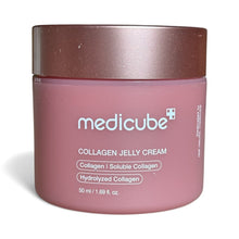 Load image into Gallery viewer, Pink jar of Medicube collagen jelly cream with a brown lid on a white background