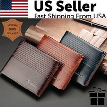 Load image into Gallery viewer, men’s classic black wallet with ID holder buy
