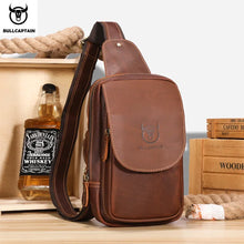 Load image into Gallery viewer, men's genuine leather bag zip pocket travel