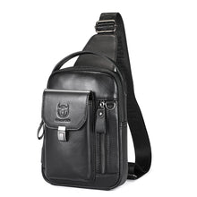 Load image into Gallery viewer, men's hard leather chest bag vintage