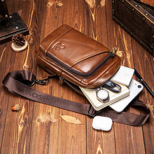 Load image into Gallery viewer, men's leather bag with card slot pen holder