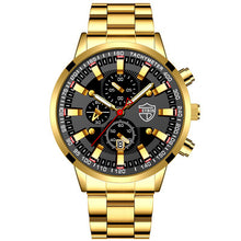 Load image into Gallery viewer, mens silver stainless steel luminous quartz watch 42mm