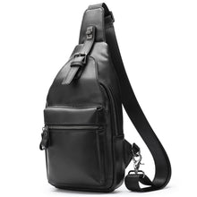Load image into Gallery viewer, mens soft leather sling bag black buy online