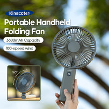 Load image into Gallery viewer, portable folding handheld fan 3600mAh 100 speed LED display