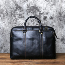 Load image into Gallery viewer, premium leather mens office bag with canvas lining