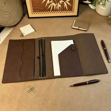 Load image into Gallery viewer, pu-leather-loose-leaf-notebook-organizer