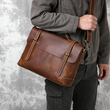 Load image into Gallery viewer, retro brown leather briefcase for men buy