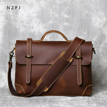 Load image into Gallery viewer, retro cowhide leather mens messenger bag purchase