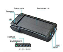 Load image into Gallery viewer, rugged solar power bank with dual led flashlight buy