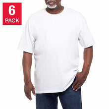 Load image into Gallery viewer, Kirkland Signature Men's 6-pack White Black 100% Cotton Crew Neck T-shirt - Heavyweight