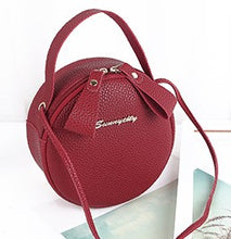 Load image into Gallery viewer, small circular shoulder bag women wine red