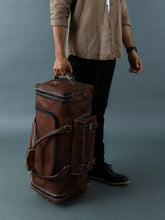 Load image into Gallery viewer, vintage leather duffle bag