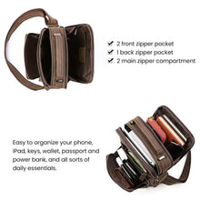 Load image into Gallery viewer, vintage leather sling bag men zipper