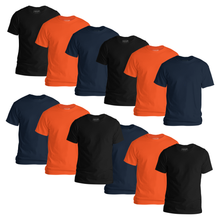 Load image into Gallery viewer, StitchGreen Men's 12-Pack Multicolor Short Sleeve Crewneck Soft Cotton T-Shirt - StitchGreen