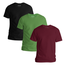 Load image into Gallery viewer, StitchGreen Men's 3-Pack Multicolor Short Sleeve Crewneck Soft Cotton T-Shirt - StitchGreen