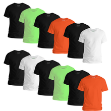 Load image into Gallery viewer, StitchGreen Men's 12-Pack Multicolor Short Sleeve Crewneck Soft Cotton T-Shirt - StitchGreen