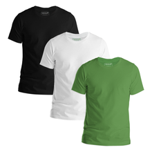 Load image into Gallery viewer, StitchGreen Men's 3-Pack Multicolor Short Sleeve Crewneck Soft Cotton T-Shirt - StitchGreen
