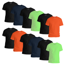 Load image into Gallery viewer, StitchGreen Men's 12-Pack Multicolor Short Sleeve Crewneck Soft Cotton T-Shirt - StitchGreen