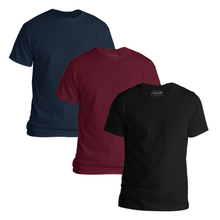 Load image into Gallery viewer, StitchGreen Men's 3-Pack Multicolor Short Sleeve Crewneck Soft Cotton T-Shirt - StitchGreen