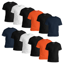 Load image into Gallery viewer, StitchGreen Men's 12-Pack Multicolor Short Sleeve Crewneck Soft Cotton T-Shirt - StitchGreen