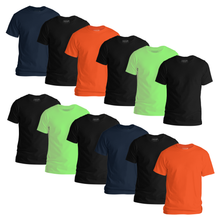 Load image into Gallery viewer, StitchGreen Men's 12-Pack Multicolor Short Sleeve Crewneck Soft Cotton T-Shirt - StitchGreen
