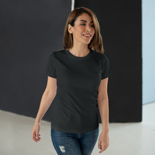 Load image into Gallery viewer, StitchGreen Women's Round Neck 100% Cotton 180 GSM Black T-Shirt - StitchGreen