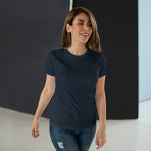 Load image into Gallery viewer, StitchGreen Women's Round Neck 100% Cotton 180 GSM Navy T-Shirt - StitchGreen
