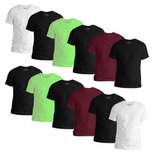 Load image into Gallery viewer, StitchGreen Men's 12-Pack Multicolor Short Sleeve Crewneck Soft Cotton T-Shirt - StitchGreen