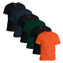 Load image into Gallery viewer, StitchGreen Men's 6-Pack Multicolor Half Sleeve T shirt | Best Modern Crewneck T-shirt - StitchGreen