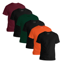 Load image into Gallery viewer, StitchGreen Men's 6-Pack Multicolor Half Sleeve T shirt | Best Modern Crewneck T-shirt - StitchGreen